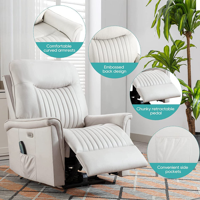 BESUNYST Power Reclining Adjustable Heated Massage Chair Recliner